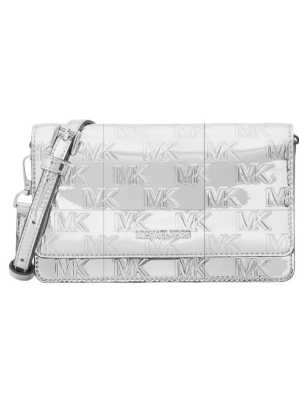 Michael Kors Silver Metallic Crossbody Bag